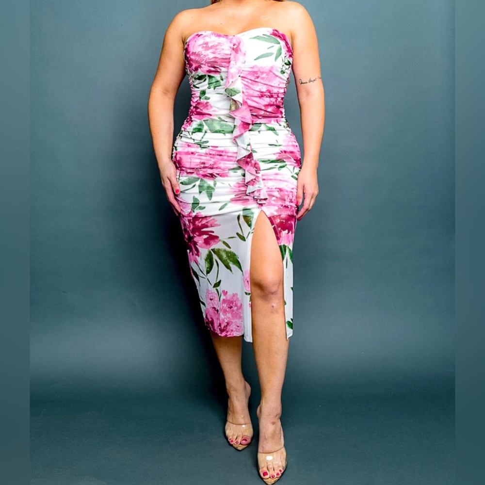 ✨NEW✨Mia Spring Floral Sweetheart Neckline Dress Various Plus Size 1X-3X